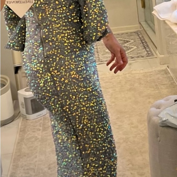 Mardi Gras ball gown super comfy stretch sequin size medium - Picture 6 of 7